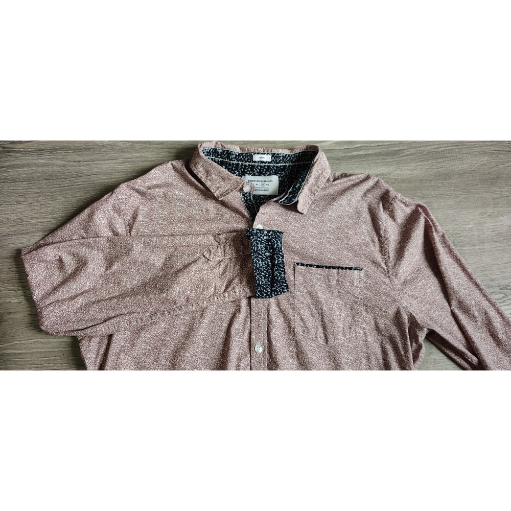 Paper Denim & Cloth Men's Slim Fit Flip Cuff Button Up Long Sleeve Shirt Size XL